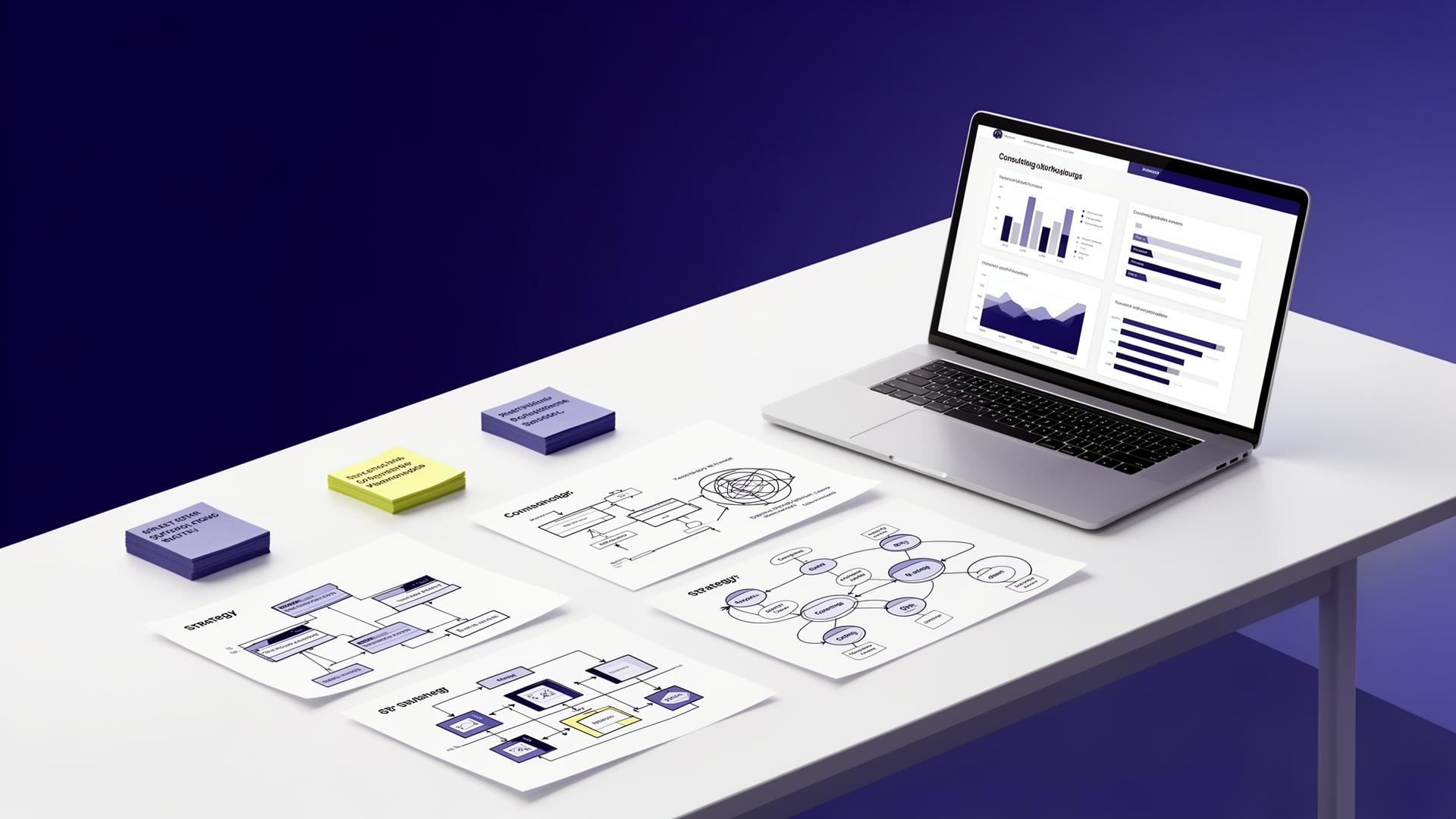 VALSTR consulting workshop with strategy diagrams and data analysis