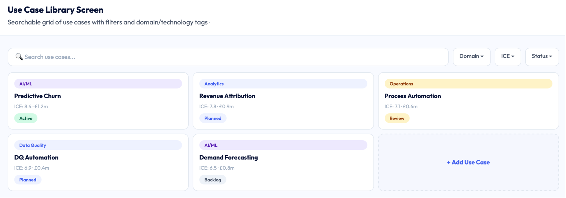 Use Case Generation detailed view